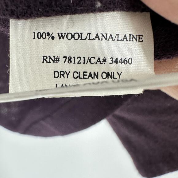 Eileen Fisher Sweater Womens Medium Purple Open Front Cardigan 100% Wool USA - Picture 7 of 10